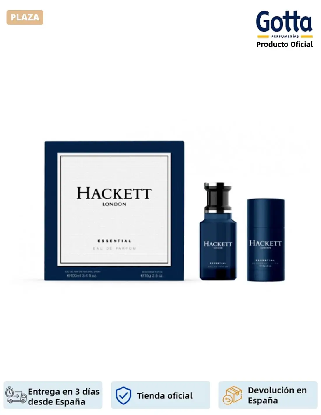 HACKETT - Essential EDP case-100 ML-beauty and health, Perfumes and deodorants, colognes-Essential EDP 100 ml + deodorant 75 gr