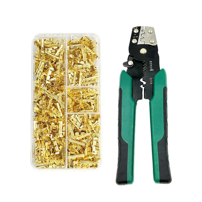 400 Pcs U-Shaped Wire Connector Crimping Terminal 0.3-1.5mm² Wire Joint Double Joint Electrician Tool Set