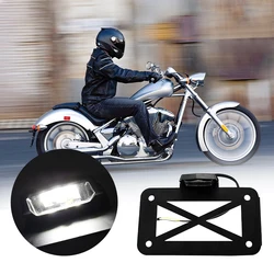 Motorcycle Rear License Plate Holder Bracket With Led Light For Harley Chopper Bobber