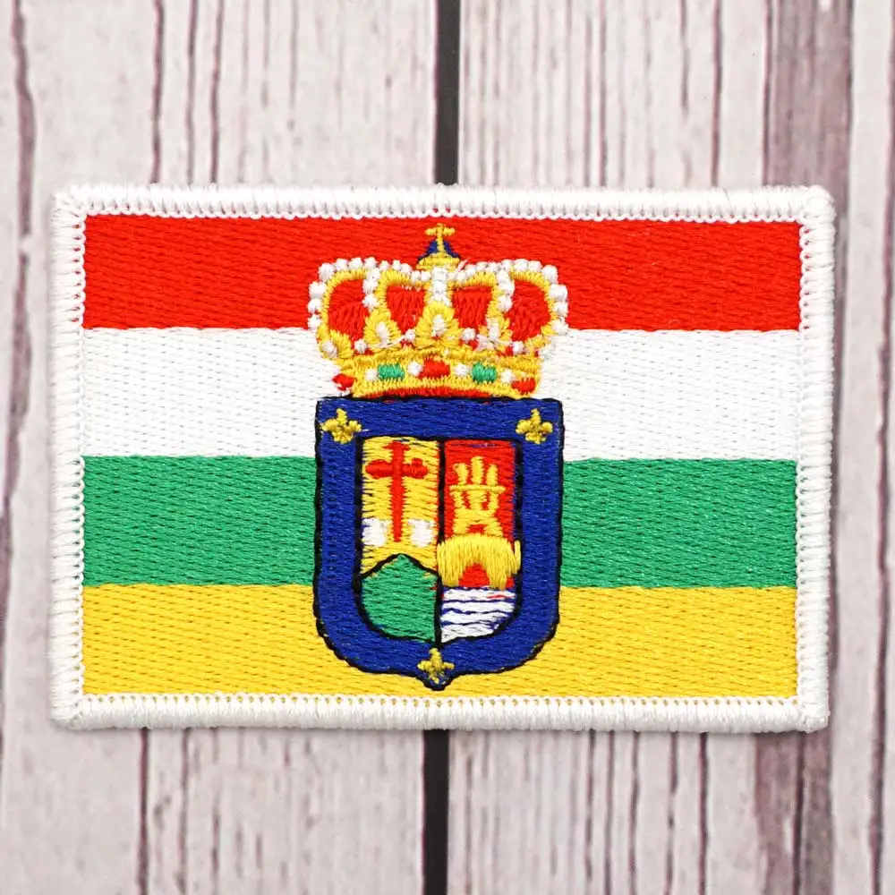 Нашивка с флагом Испании Ла-риоджа, вышитая нашивка, крючок и петля, пришивная искусственная кожа