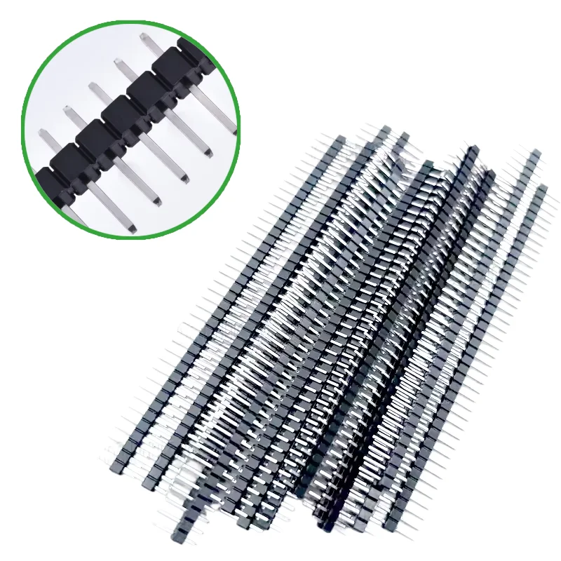 10pcs 40 Pin 1x40 Single Row Male And Female 2.54 Breakable Pin Header Connector Strip For Arduino Black