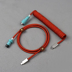 LANO USB-C to Type-C Coiled Cable Gamer Keyboard Custom Coil Type USB C Cable With Detachable Pilot Connector