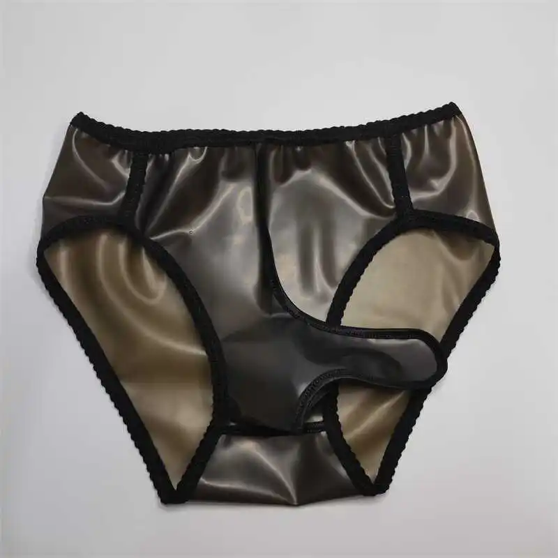 Sexy Men Underwear Soft Latex Wateproof PVC Plastic Fitted T-Briefs  DJ Club Bar FKK Show Dance Private Party Lingerie Panty BF