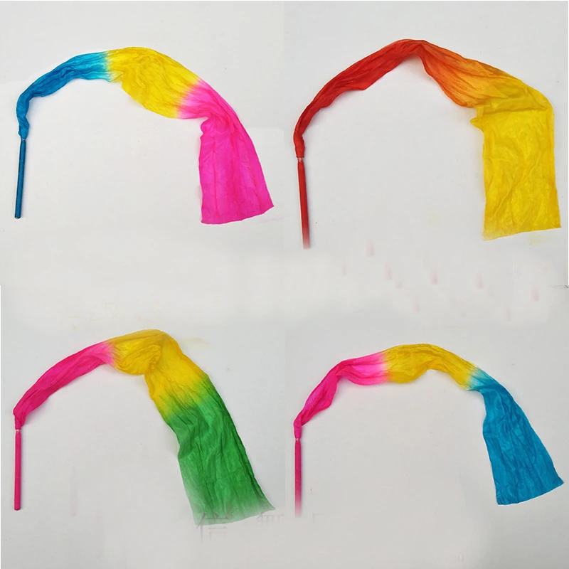 New 3 Colors polyester belly dancing Veils for Kids/Children professional stage Props Throwing Streamer for Girls  S/M size