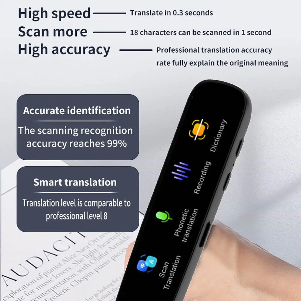 Imagem -05 - Digitalização Portátil e Leitura Caneta Wi-fi Móvel Scanner Inteligente Tradução de Voz Dicionário Suporta 112 Idiomas