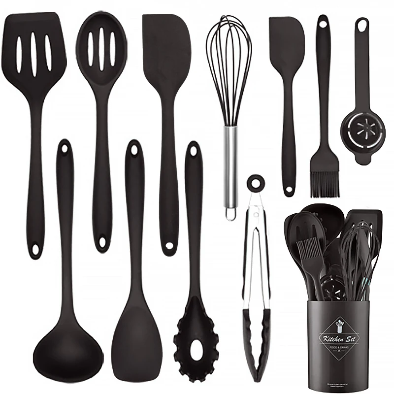 12Pcs Silicone Cooking Utensils Non-Stick Cooking Tools Universal Heat Kitchenware Resistant Kitchen Kitchen Accessories Tools