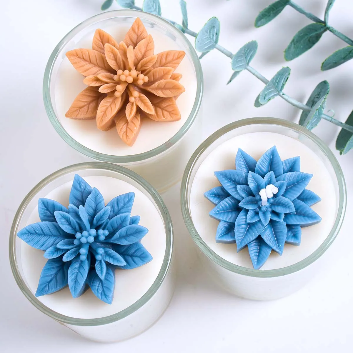 Weihnachten Blume Silikon Kerze Form DIY Holly Blatt Beere Duftkerzen Seife Ton Formen Gips Harz Handwerk Machen Weihnachten Deco