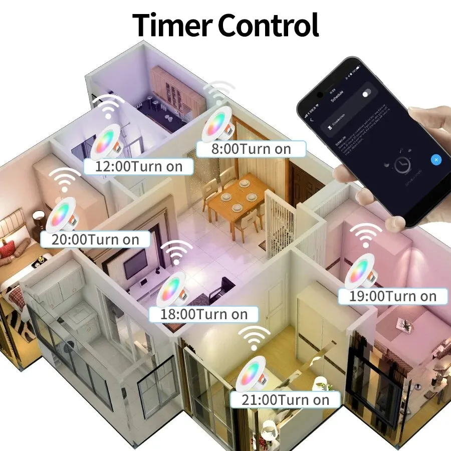 3 szt. Tuja Bluetooth inteligentny Downlight W pełnym kolorze, 3 Cal Tuya, sterowanie Bluetooth Tuya, ocieracz 10W 85-265v