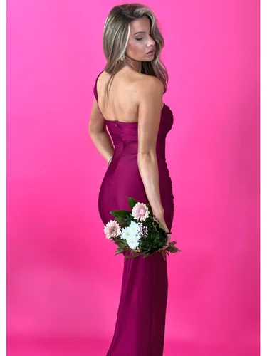 Imagen 2 del producto Articat-elegante vestido de noche sin mangas para mujer, vestido largo plisado con cremallera y tirantes, para fiesta y Club