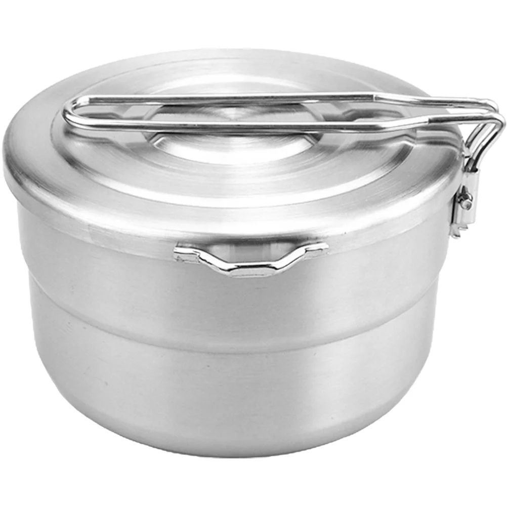 

Round Bento Box Stainless Steel Leak Proof Lunch Container for Camping Picnic Hiking Portable Food Holder Compact Meal Solution