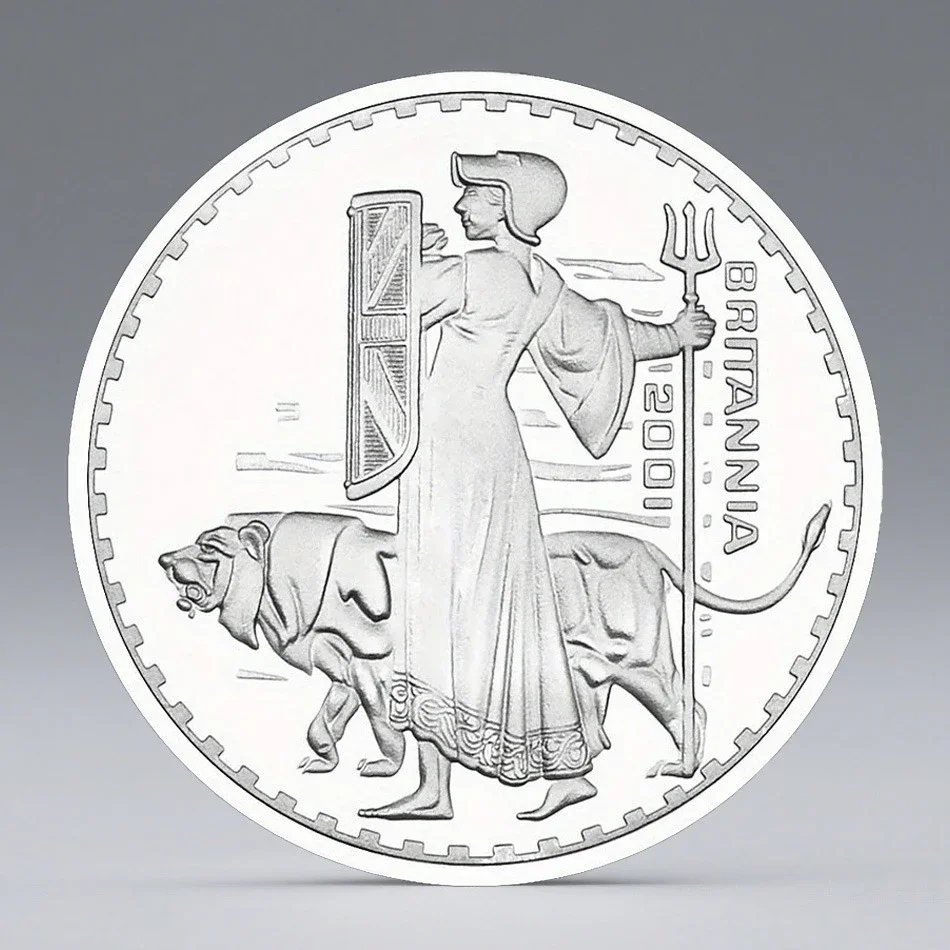 Britannia Athena Goddess of War Silvery Plated Souvenir Coin Collection Gift