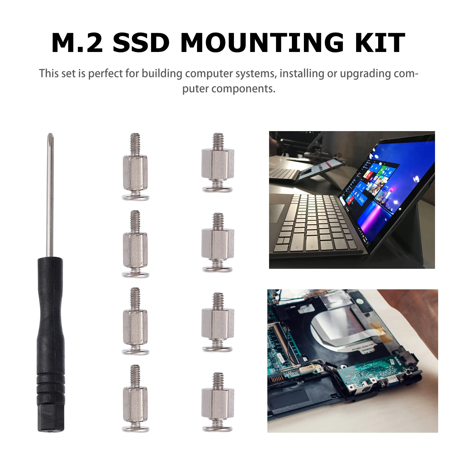 1 Set M.2 SSD Mounting Screw Stainless Steel SSD Mounting Fixing Screw Kit Standoff Mount Motherboard Computer Part Screws