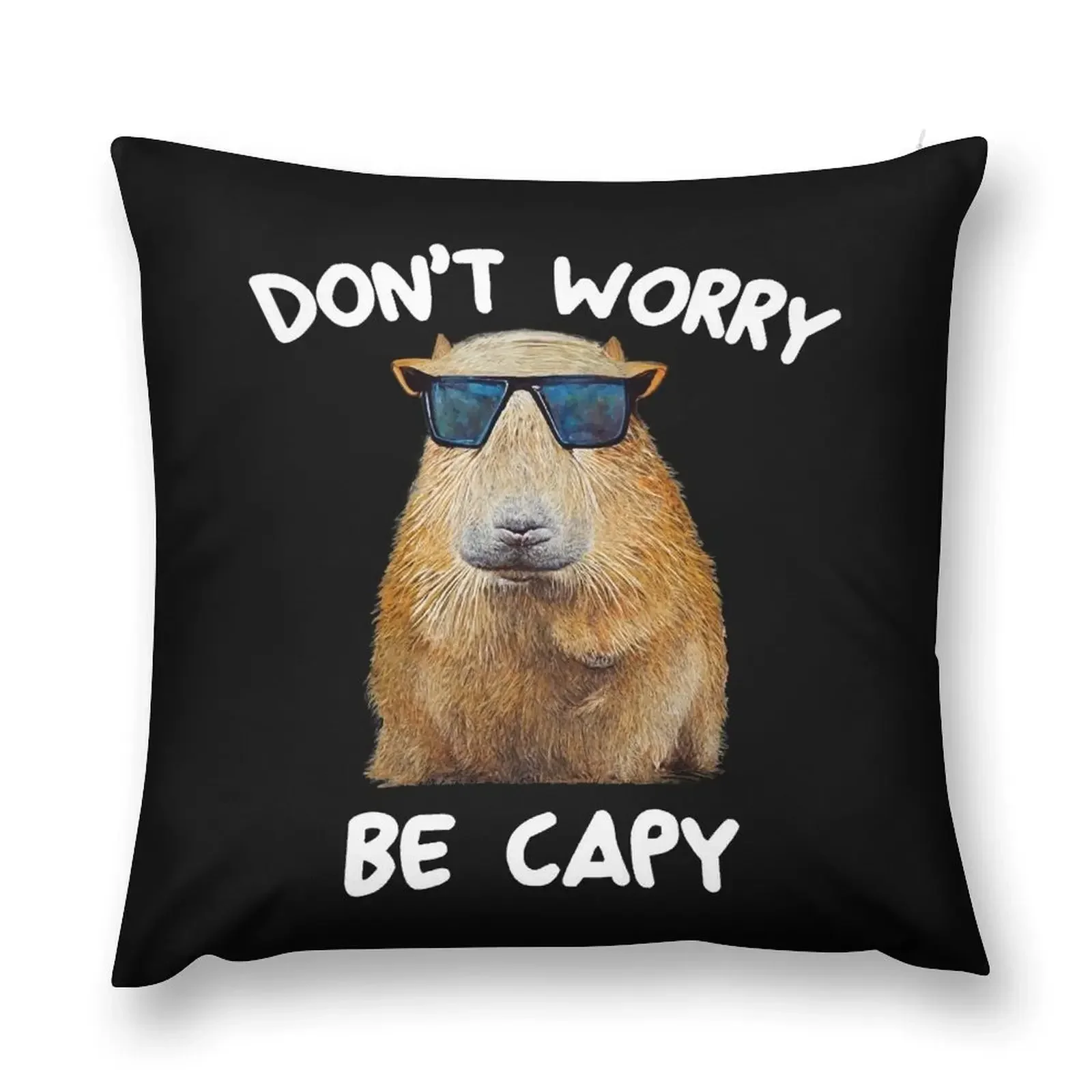 Funny Capybara Dont Worry Be Capy Funny Rodent Throw Pillow Sofa Covers Decorative Cushions pillow