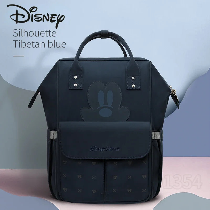 Disney-mochila Original de Minnie para mujer, bolsa de pañales de bebé de dibujos animados, gran capacidad, tendencia de moda