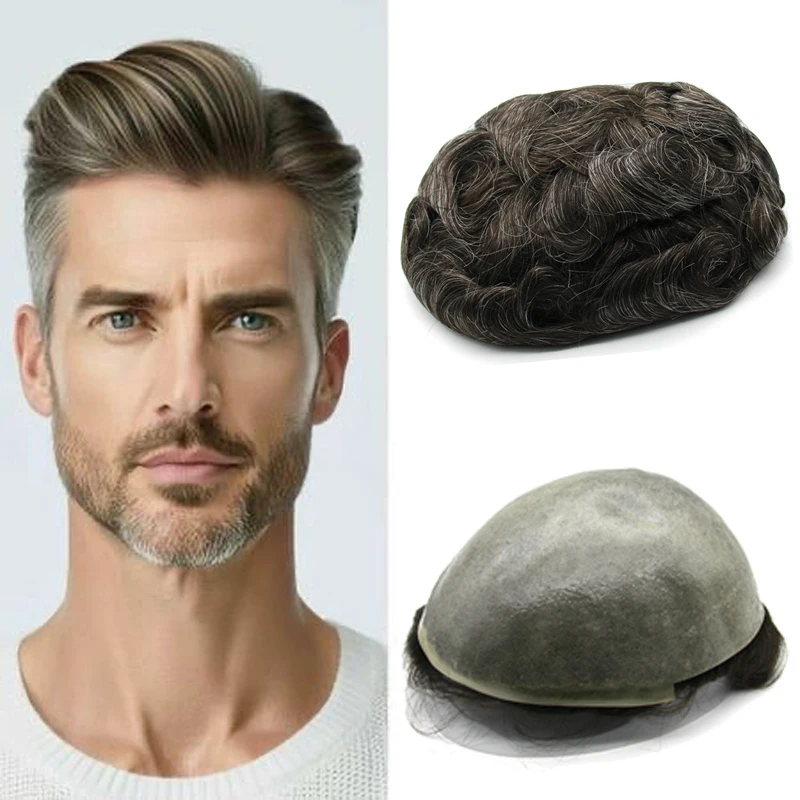 

Мужской парик-накладка, короткий мужской парик-накладка с лентой для крепления, накладные пряди на заколках для маскировки седины и выпадения волос