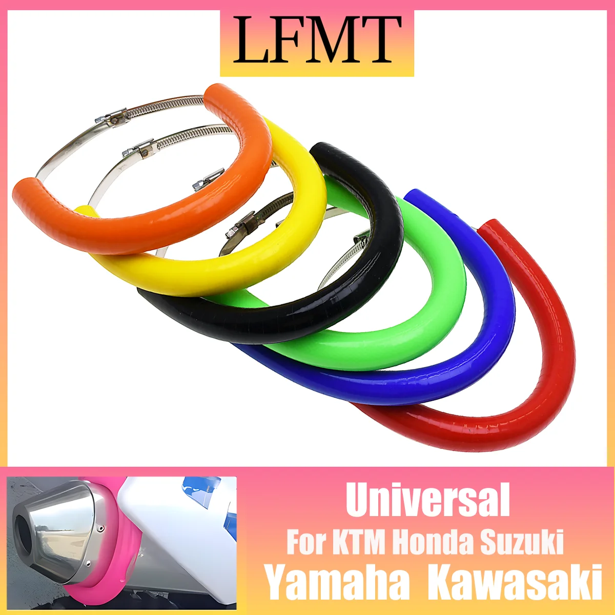 Universal Motorcycle Oval Exhaust Protector Can Cover For KTM Dirt Bike Accessories Silicone Guard Anti-hot 450 500 250 350 CC