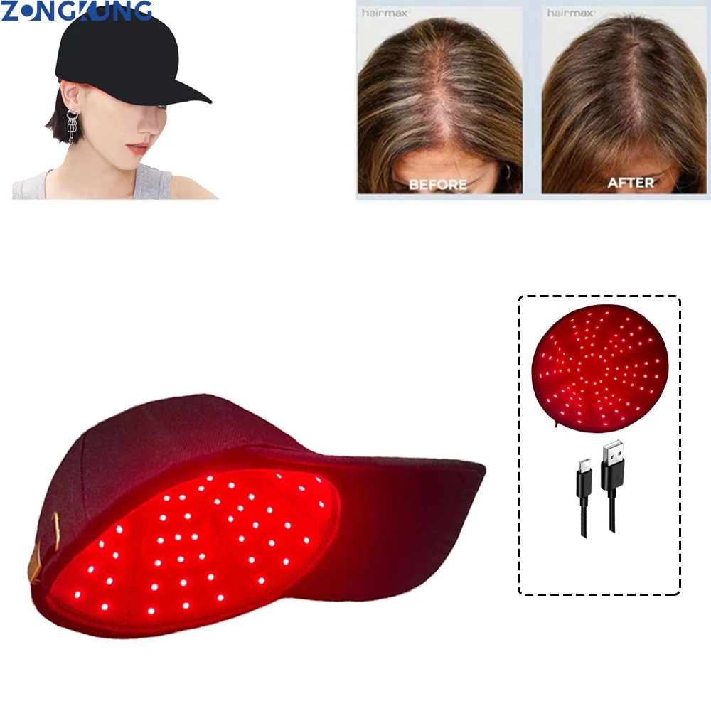 96Pcs Leds Red&Infrared Light Therapy 660nm&850nm Hair Growth Cap for Hair Regrowth Anti Hair Loss Relax Scalp Hairs Care Hat