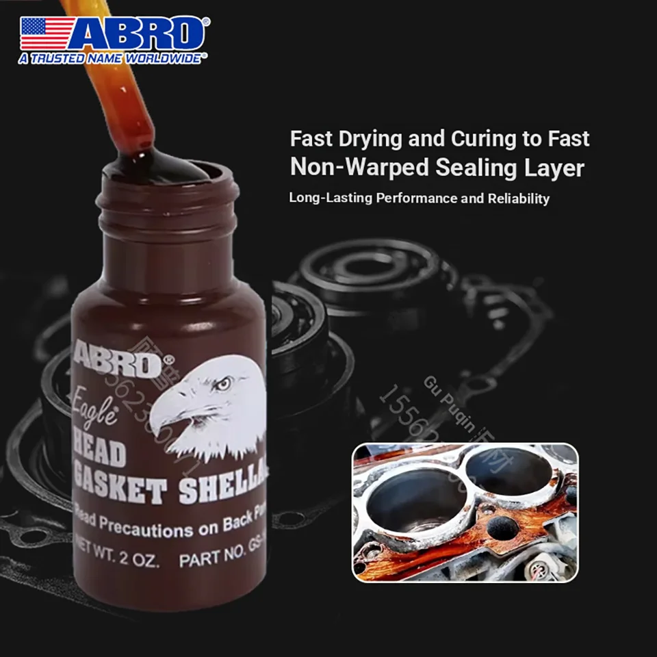 59ml ABRO Head Gasket Shellac Car Cylinder Bed Flat Gasket Liquid Sealant for Engine Maintenance