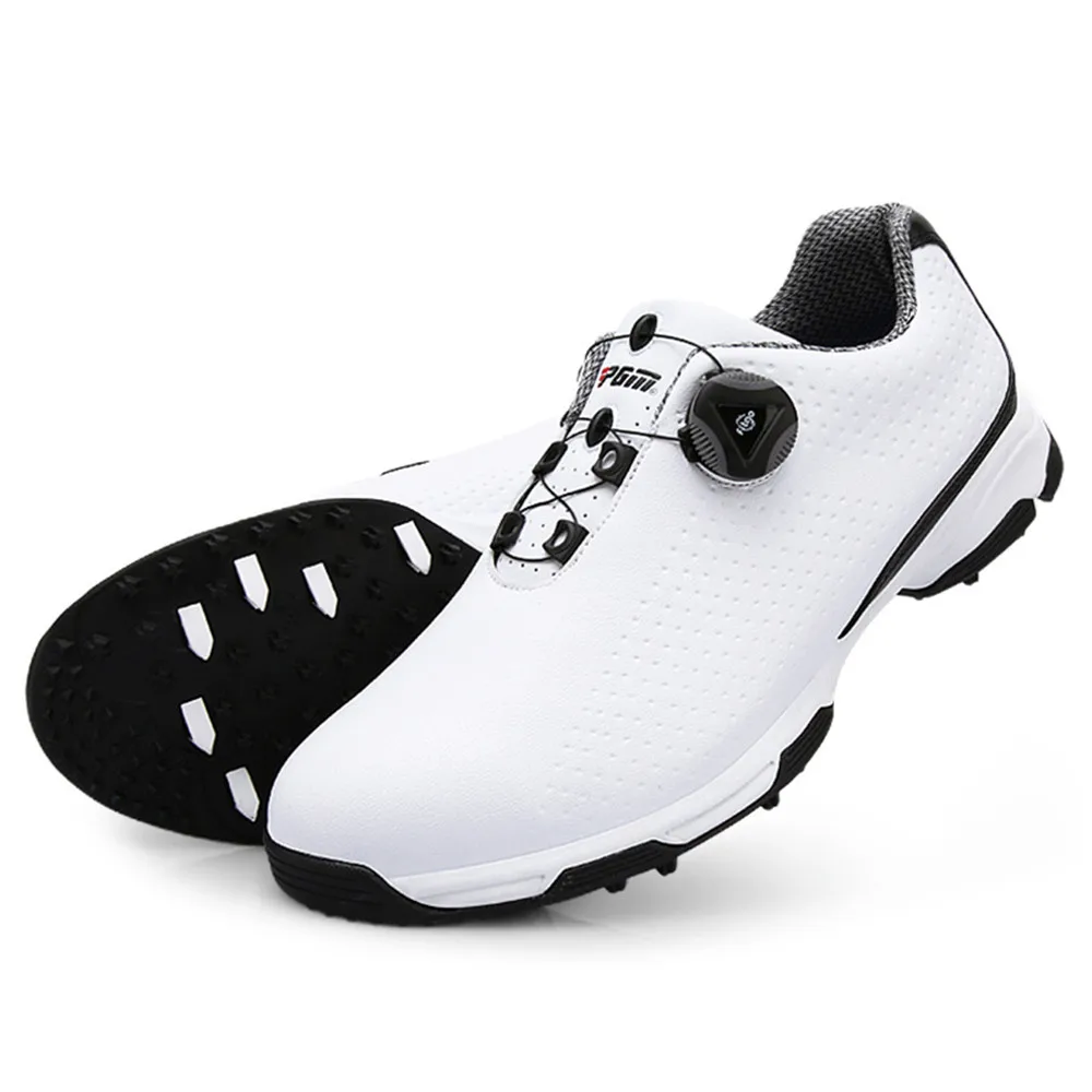 PGM Men's Waterproof Lace Golf Shoes, Breathable Sneakers, Fixed Nail, Sports Shoes, Casual Models, Summer