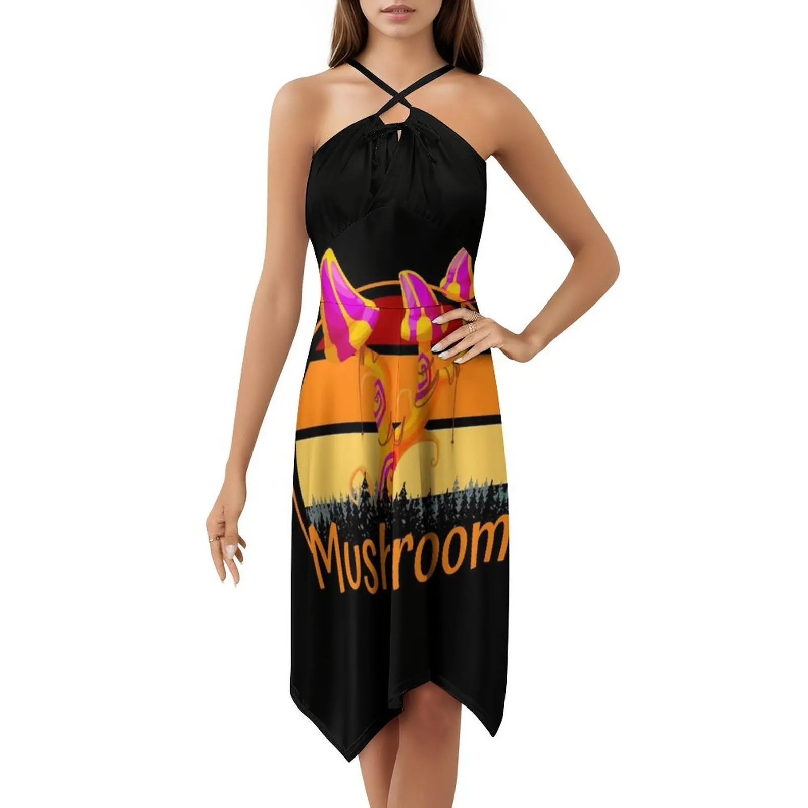 فستان عطلة مثير على شكل فطر للنساء، فستان قصير لحفلات الشاطئ وأعياد الميلاد، فستان سهرة مجاني للحفلات