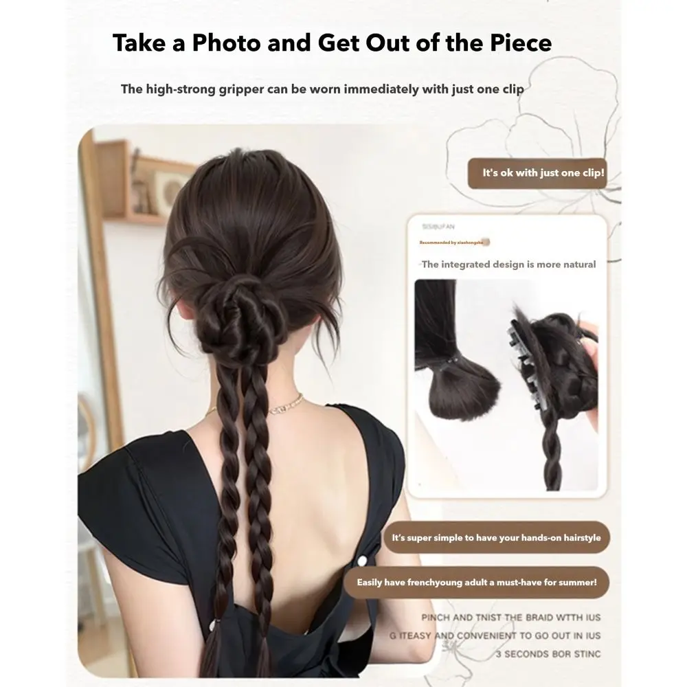 

Синтетическая длинная коса, хвост, натуральный китайский стиль, парик с пучком, пушистые наращивание волос, зажим для волос, аксессуары для волос