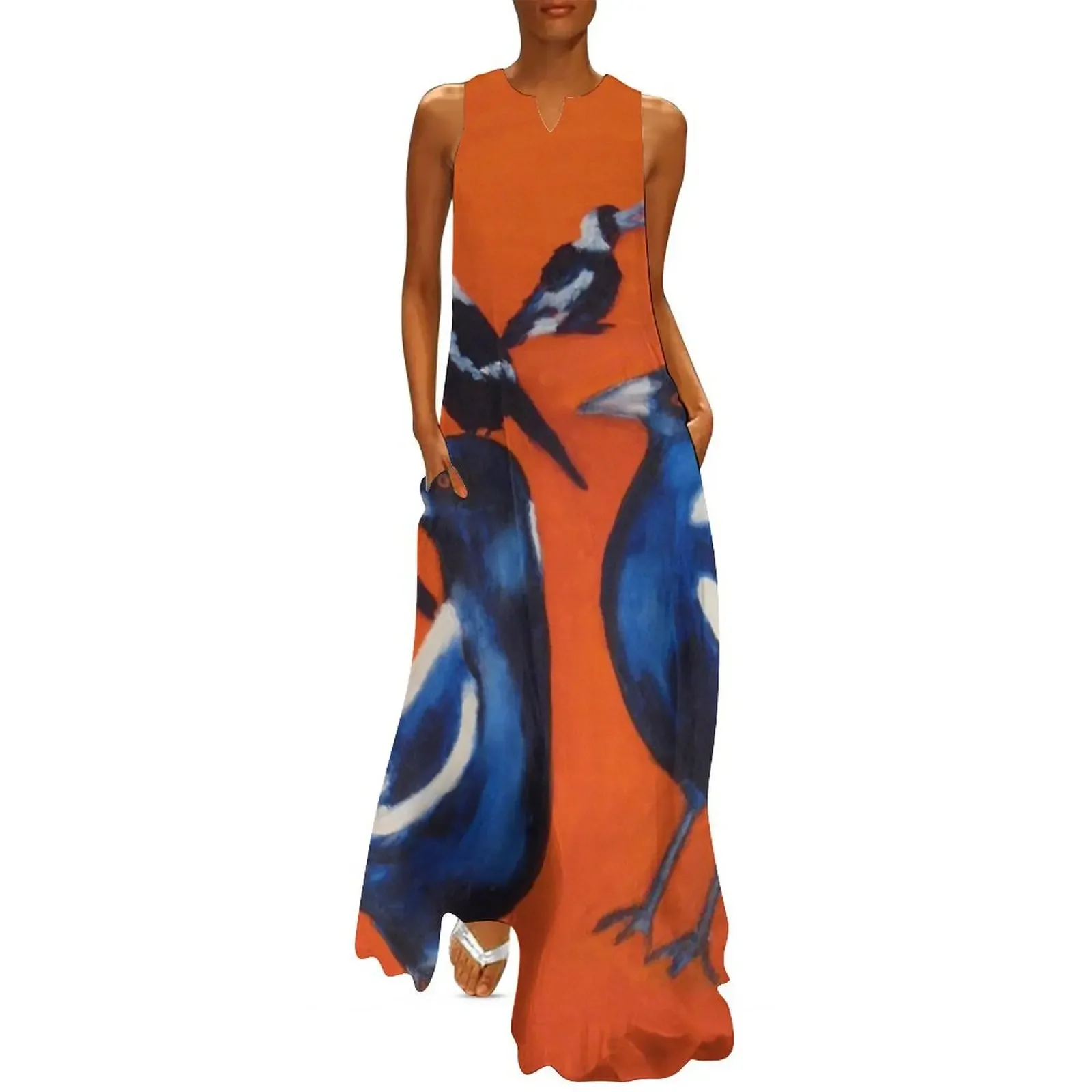 

Magpie Magic Long Dress Female dress fairy dress