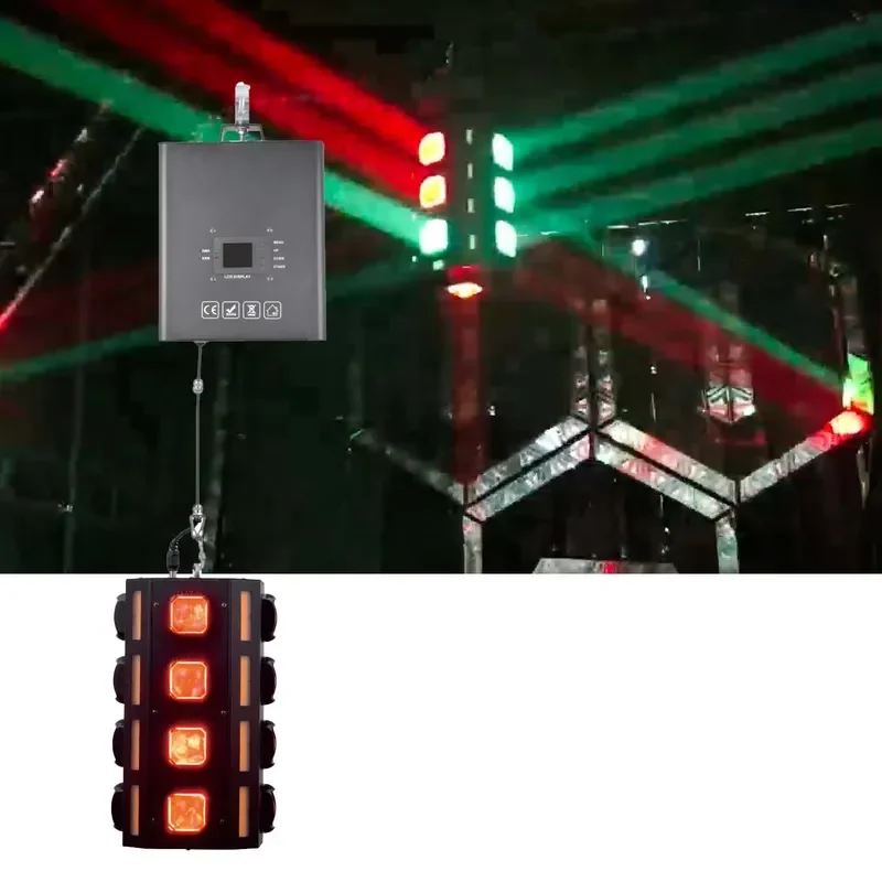 300w RGBW Kinetic Beam Lights with Strobe Light Effect Kinetic Light Lifting Winch For Party Club Stage