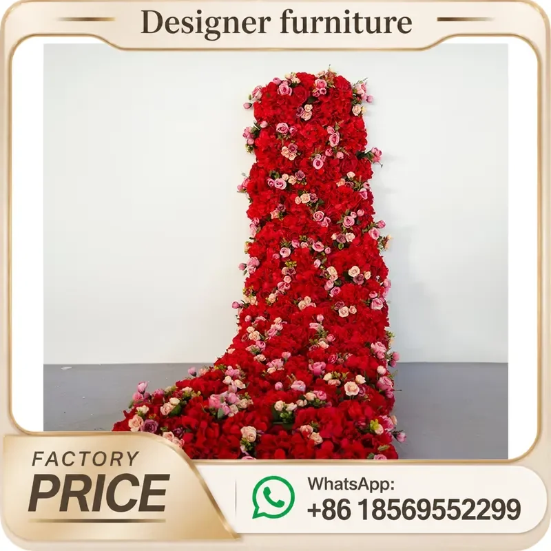 Silk Flower Table Runner Artificial Floral Decor For Wedding Hotel Restaurant Party Colorful Centerpiece Home Decoration