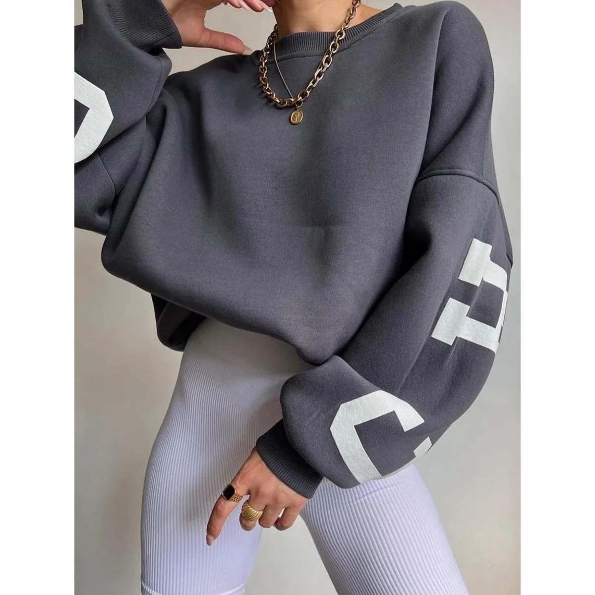 سترة Combhasaki النسائية Y2K فضفاضة مريحة ex Sle Faionable ملابس الشارع الشهير طويلة غير رسمية Sve irt