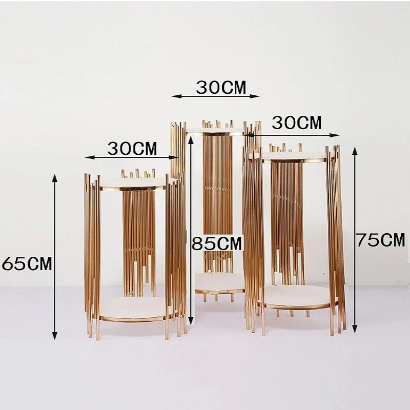 3pcs Luxury Grand Event Column Acrylic Holder Plinth Dessert Table Wedding Birthday Cake Cookie Food Chocolate Display Stand