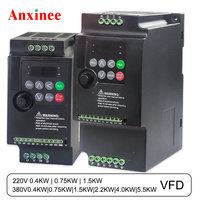 Mini Inverter VFD 0.4KW0.75KW1.5KW2.2KW4.0KW5.5KW Frequency Inverter 1P 3P 220V 380V Output Variable Frequency Converter