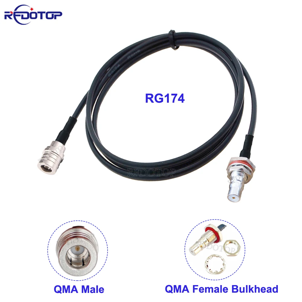 

RG174 Cable QMA Male Plug to QMA Female Jack QMA Connector 50Ohm Low Loss RG-174 RF Coaxial Extension Jumper Pigtail Cord