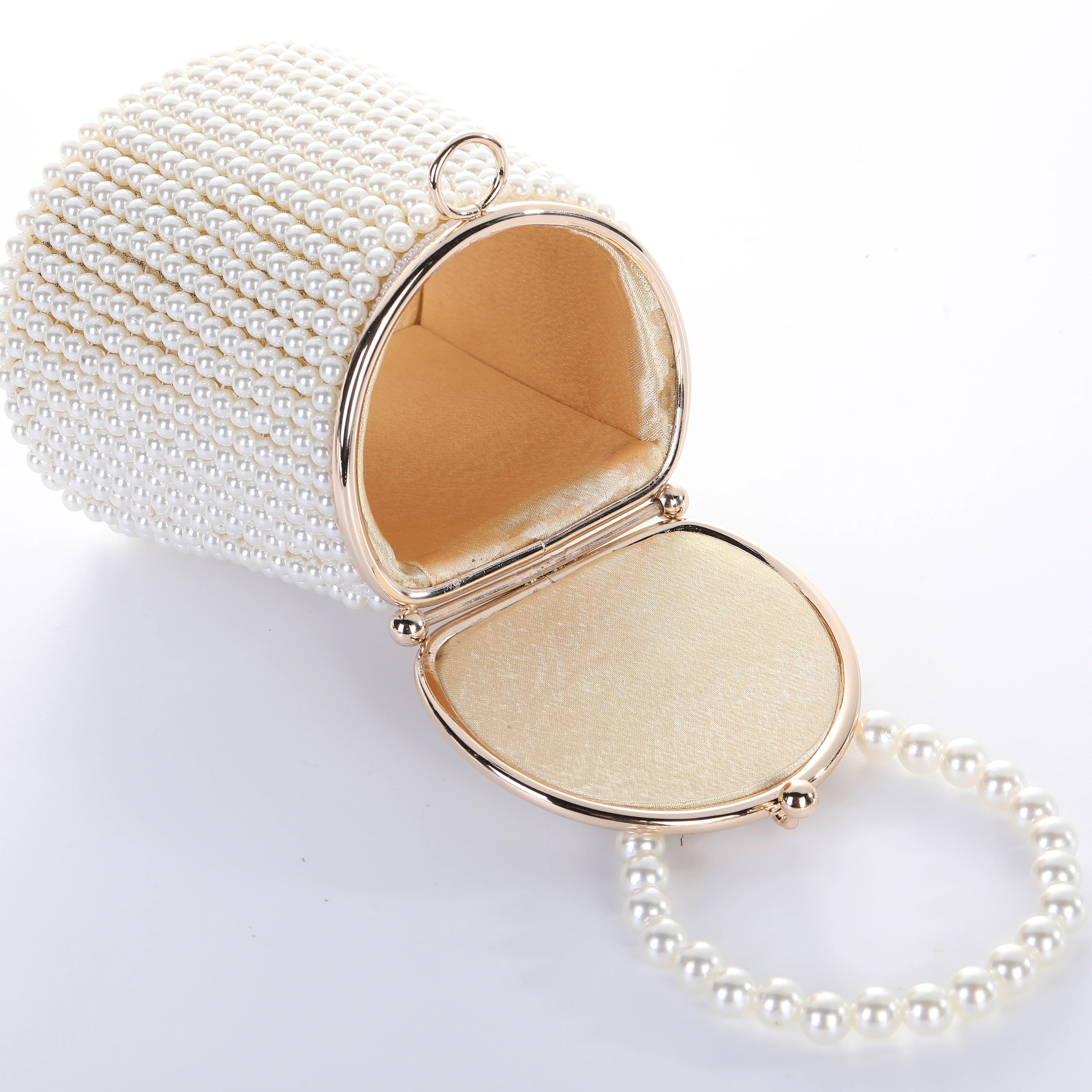 Pearl dinner bag luxury bucket handbag women chain evening clutch bag Beautiful bride beaded pearl evening dress bag for women