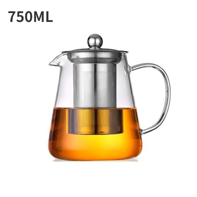 NONE Hitzebeständige Glas-Teekanne mit Teesieb aus Edelstahl, Blumenkessel, Kung-Fu-Teegeschirr-Set, Puer-Oolong-Topf 3