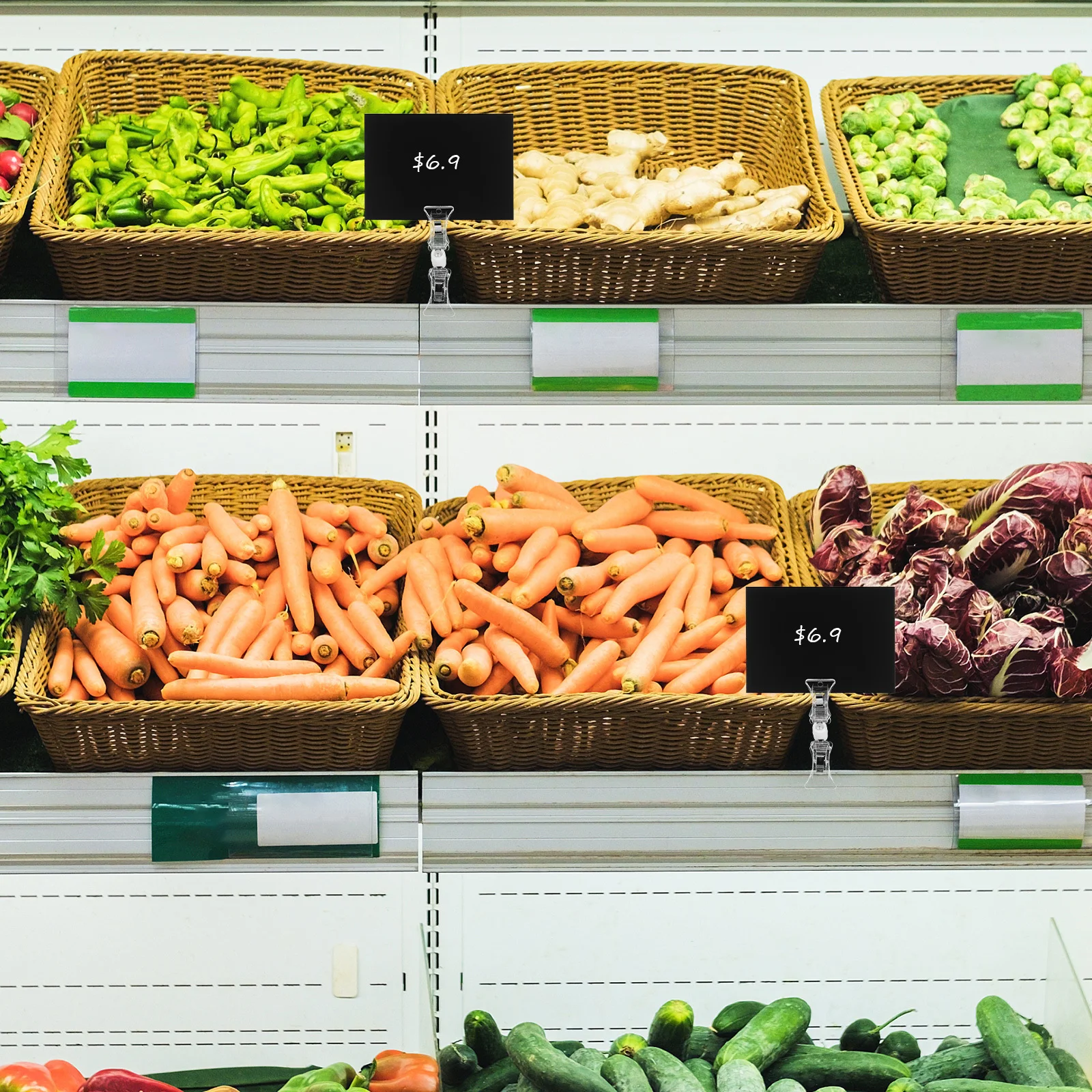 

20pcs Clear Rotatable Sign Clips Plastic Shelf Label For Price Tag Display Holder Adjustable Merchandise Sign Clip Tool-Free