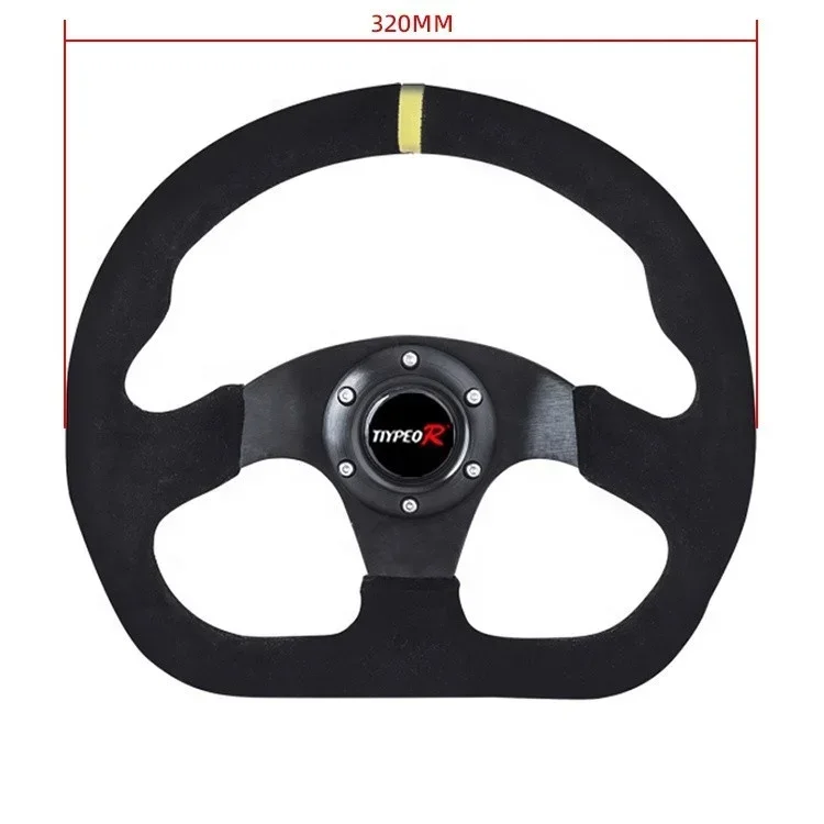 Custom Steering Wheel Suede Material 350mm Universal Racing Modify Car Steering Wheel