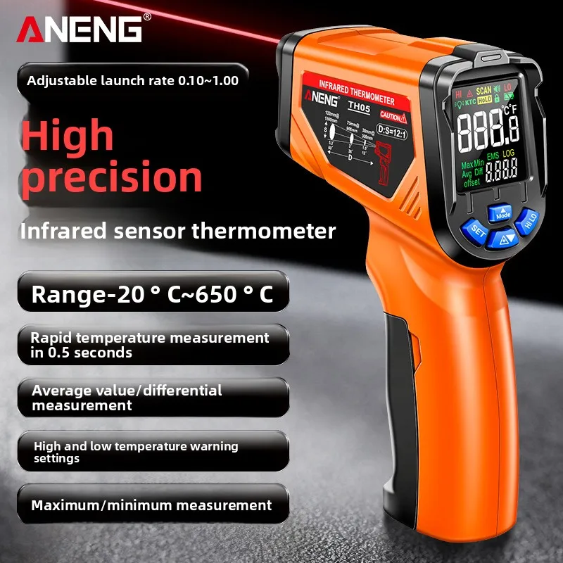 

ANENG Infrared Thermometer High-precision Thermometer Thermometer Water Temperature Oil Temperature Commercial Kitchen Baking