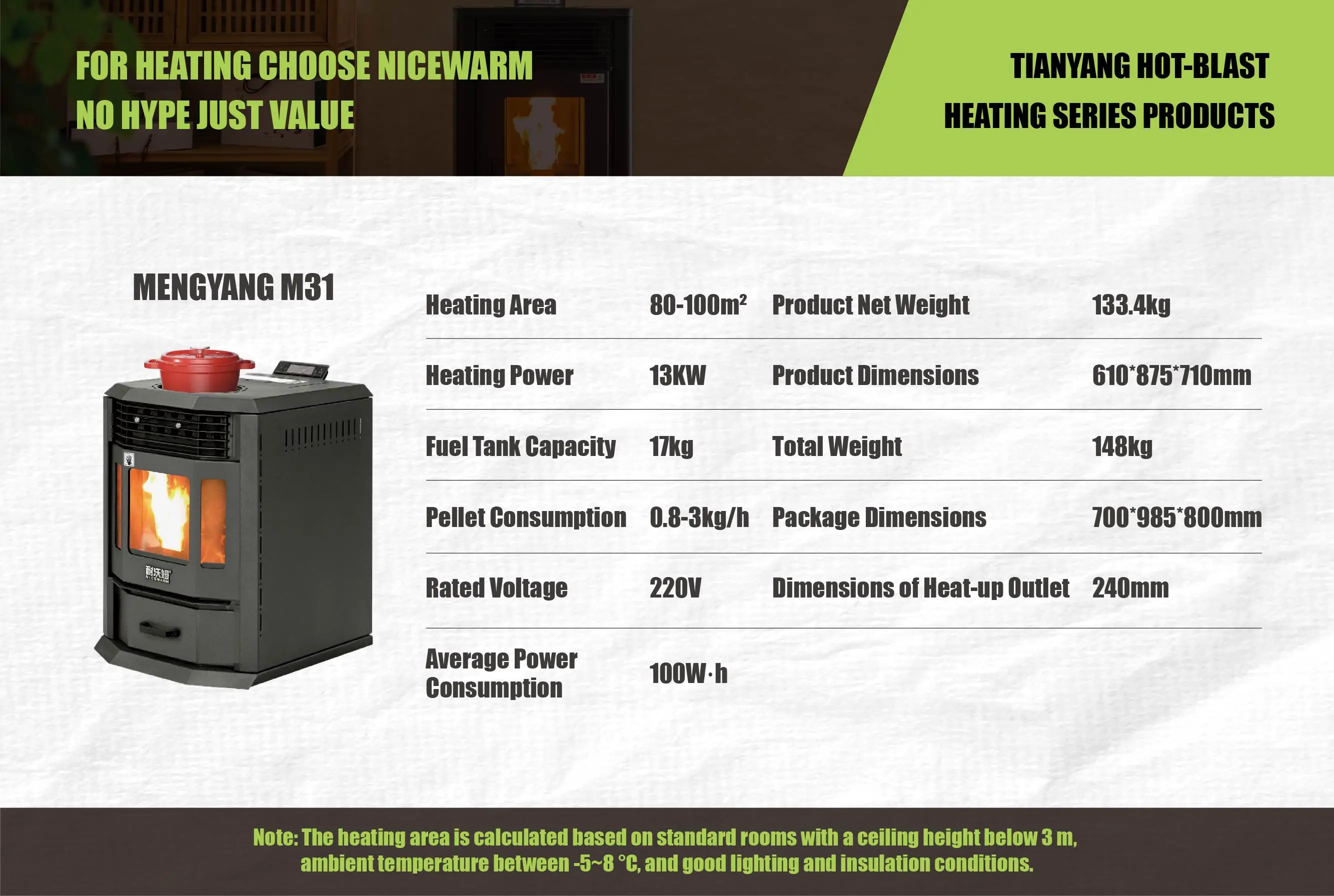 High Quality Freestanding 13KW Air Heater Straw Wood Pellet Biomass Fuel Hot Air Heating Stove Furnace Cold Rolled Steel