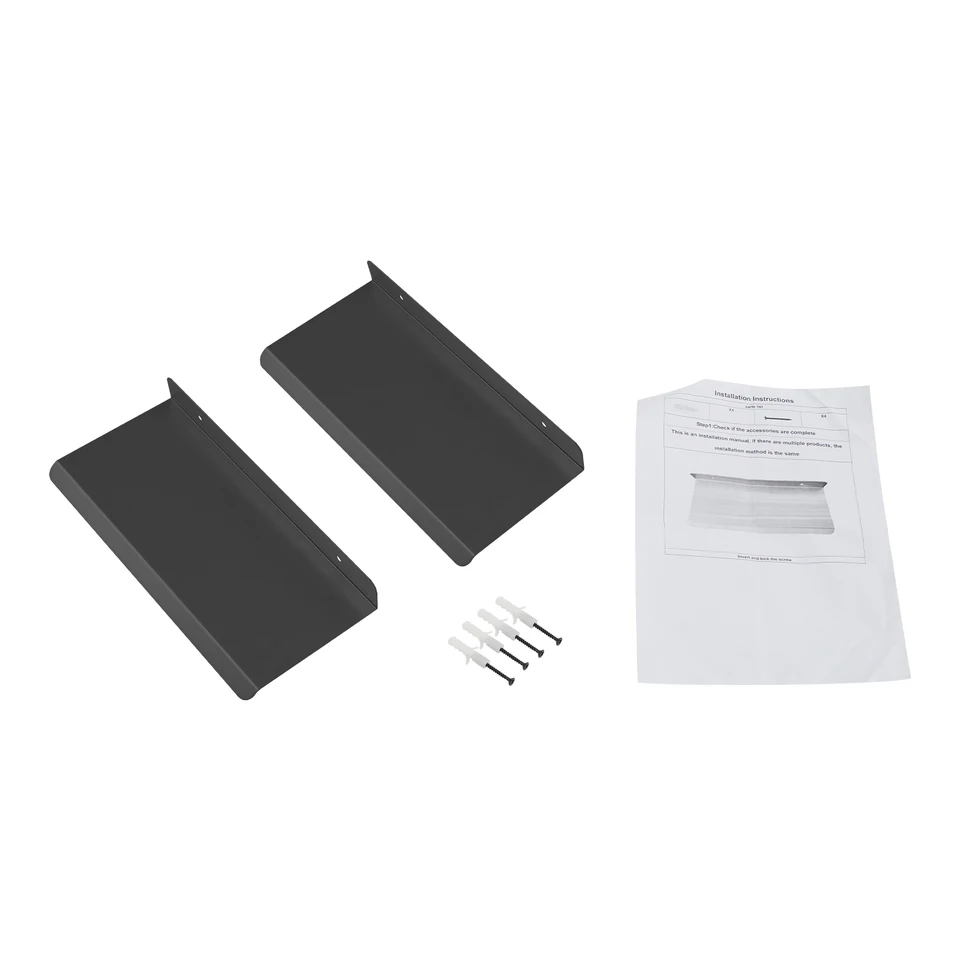Modern Black Metal Floating Wall Shelf Set