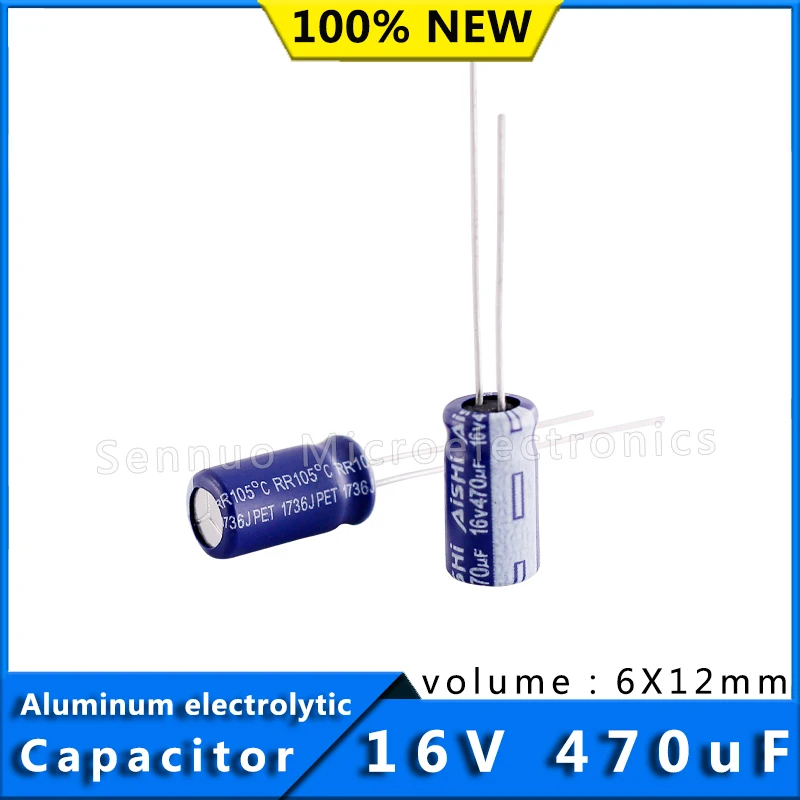 10pcs 16V 470UF 6*12 Low ESR Aluminum Electrolytic Capacitors 470uf 16V High Frequency Low Resistance Electrolytic Capacitors