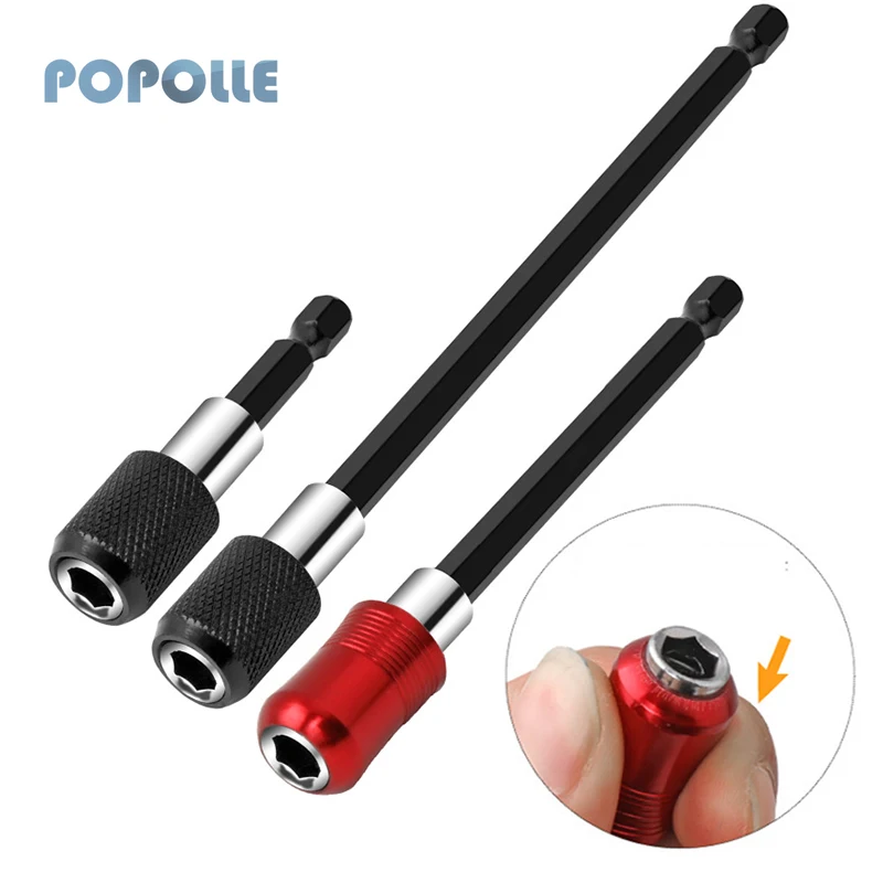 1/4 Inch Electric Drill Extension Rod Self-locking Quick-change Screwdriver Extension Magnetic Inner Hexagon Extension Tool