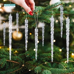 10pcs New Year Simulation Icicles Pendants Christmas Tree Hanging Acrylic Fake Ice Winter Holiday Party Supplies Navidad 15/21cm