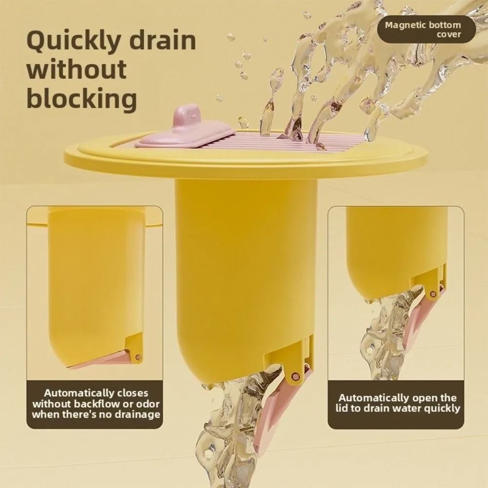 

Универсальная сливная ловушка для пола с защитой от запаха в ванной комнате, односторонний слив с расческой, уплотнительная крышка, слив для пола, защита от обратного потока