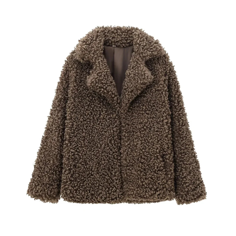 

Autumn New Product Women's Fashion and Leisure Versatile Flip Collar Long Sleeve Pocket Decorative Coat