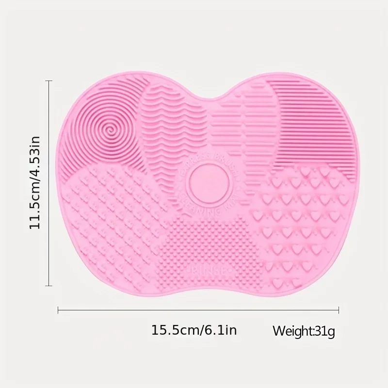 Tampone detergente per pennelli per trucco per pulizia strumento cosmetico con aspirazione 1 tazza in silicone a forma di mela per un'efficace