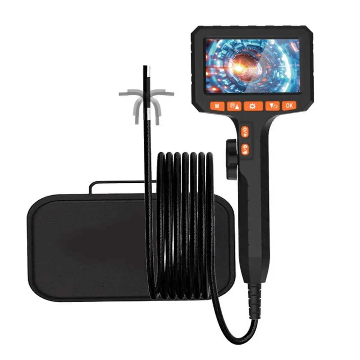 HAPPY EVER 3.9mm 2 Million Pixels HD Rotary 360° Industrial Piping Endoscope Camera Borescope Inspection with 4.3 Inch