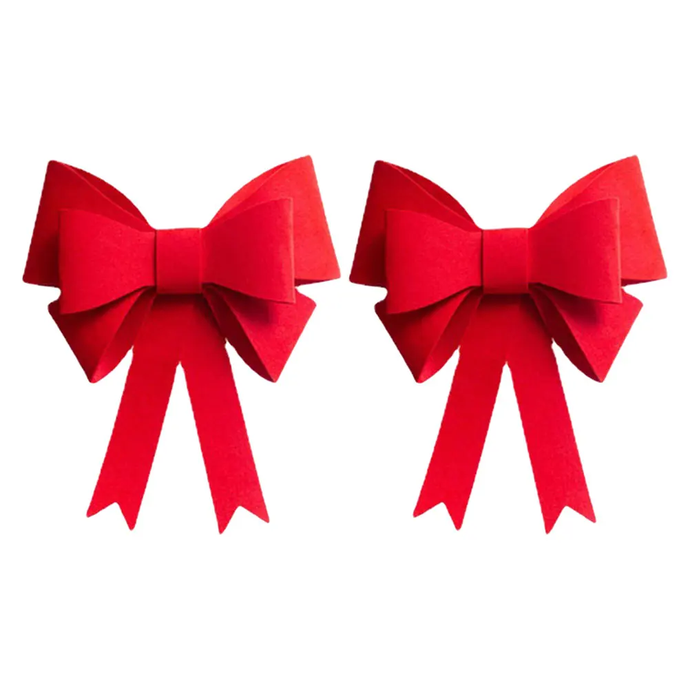 

2Pcs Wreath Bow Large Christmas Bow Tiebacks for Home Tree Decoration Outdoor Indoor Wreath Bows