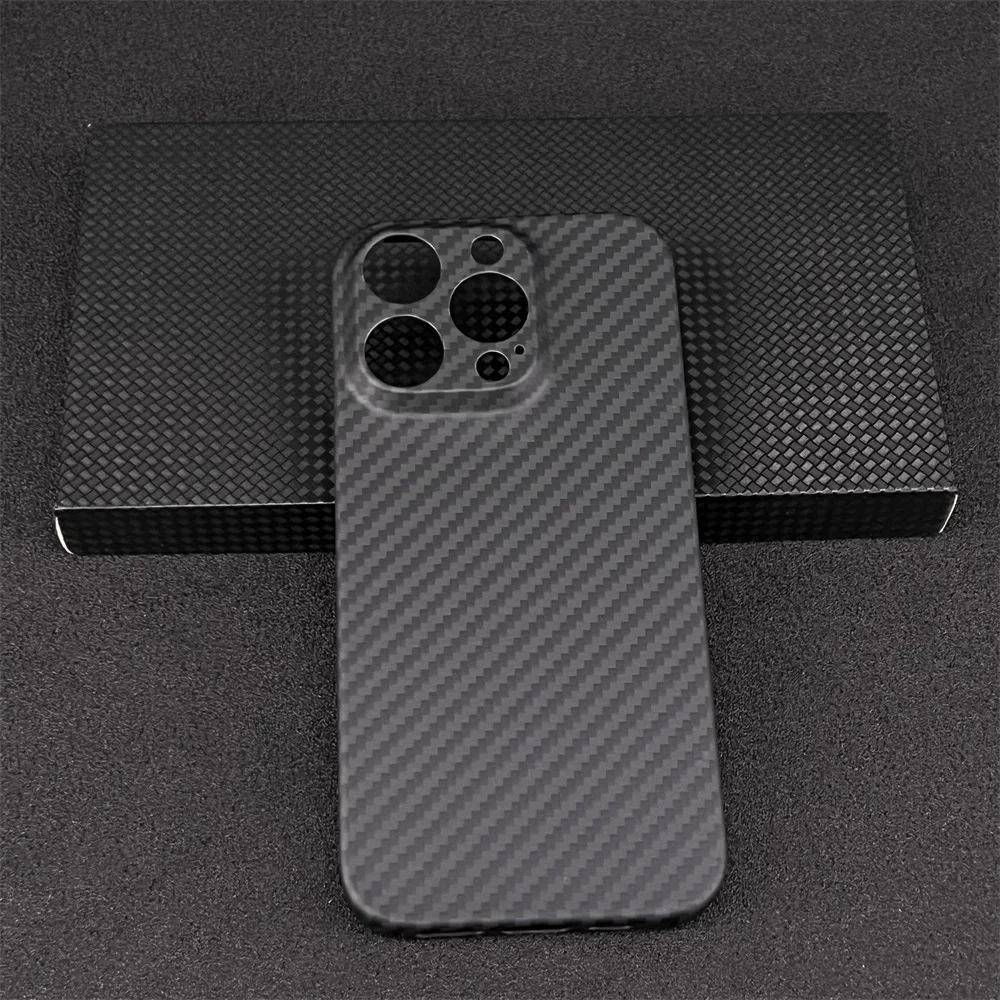 حافظة هاتف من ألياف الكربون الحقيقية لهاتف آيفون 16 برو ماكس رفيعة للغاية مضادة للسقوط من ألياف الكربون غطاء صلب 16 حافظة إضافية #3
