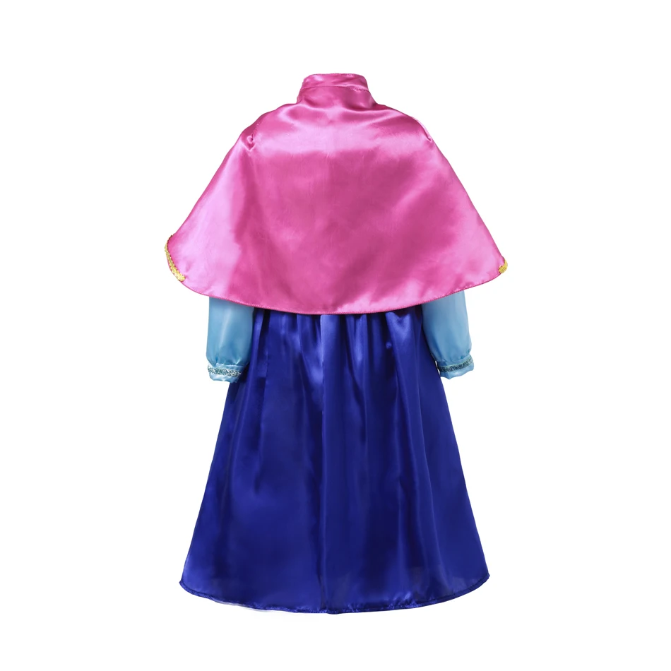 2024 Frozen Anna Princess Dress Girls Halloween Carnival Vestidos Party Kids Cosplay Children Costume