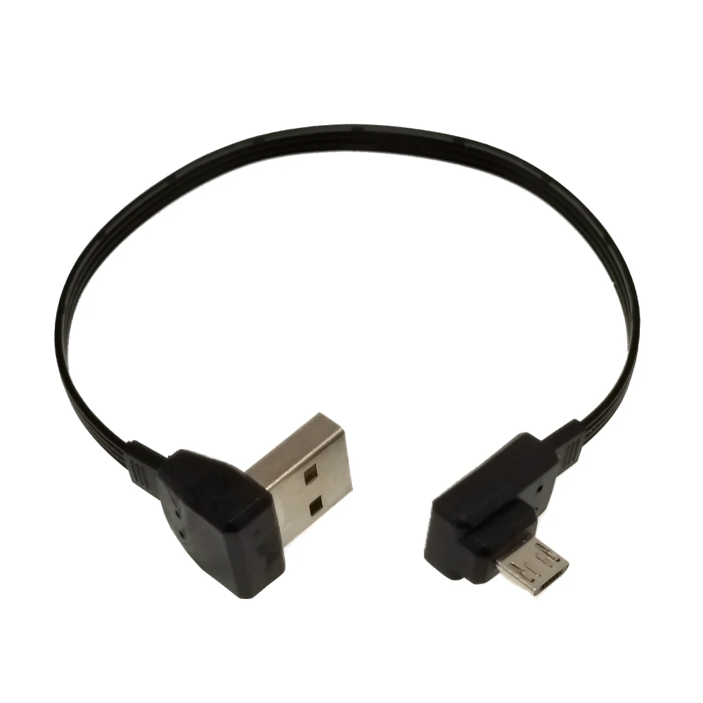 50CMSoft flat cable Micro USB data charging cable flat cable car up and down left and right elbow Android mobile phone universal